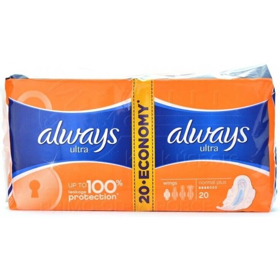 Always Ultra Duo 20 Stück Normal Plus 1×20 Stück, Menstruationstampons