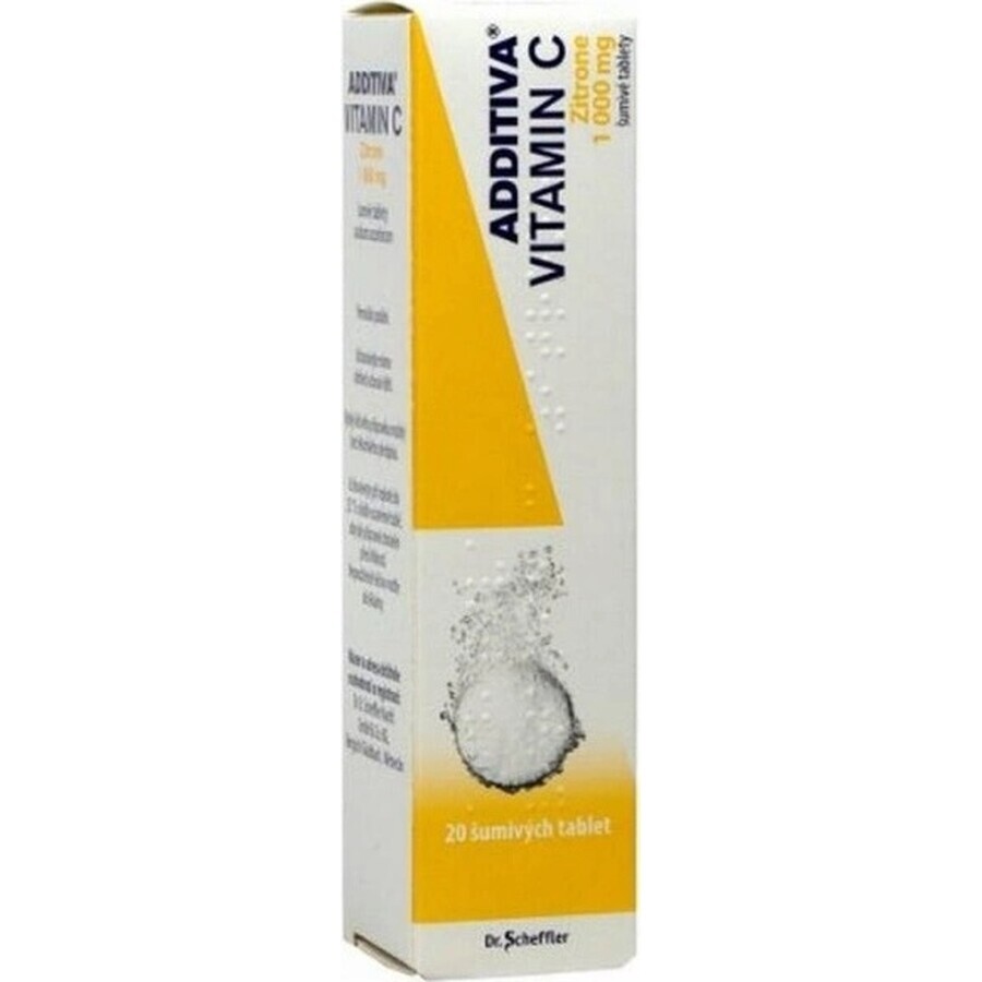 ADDITIVA VITAMINA C 1000 mg Zitrone 1×20 tbl, comprimidos efervescentes