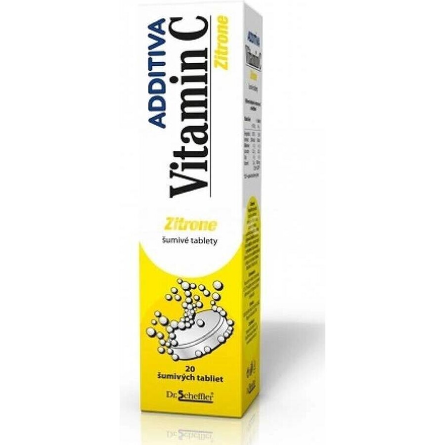 ADDITIVA VITAMINA C 1000 mg Zitrone 1×20 tbl, comprimidos efervescentes