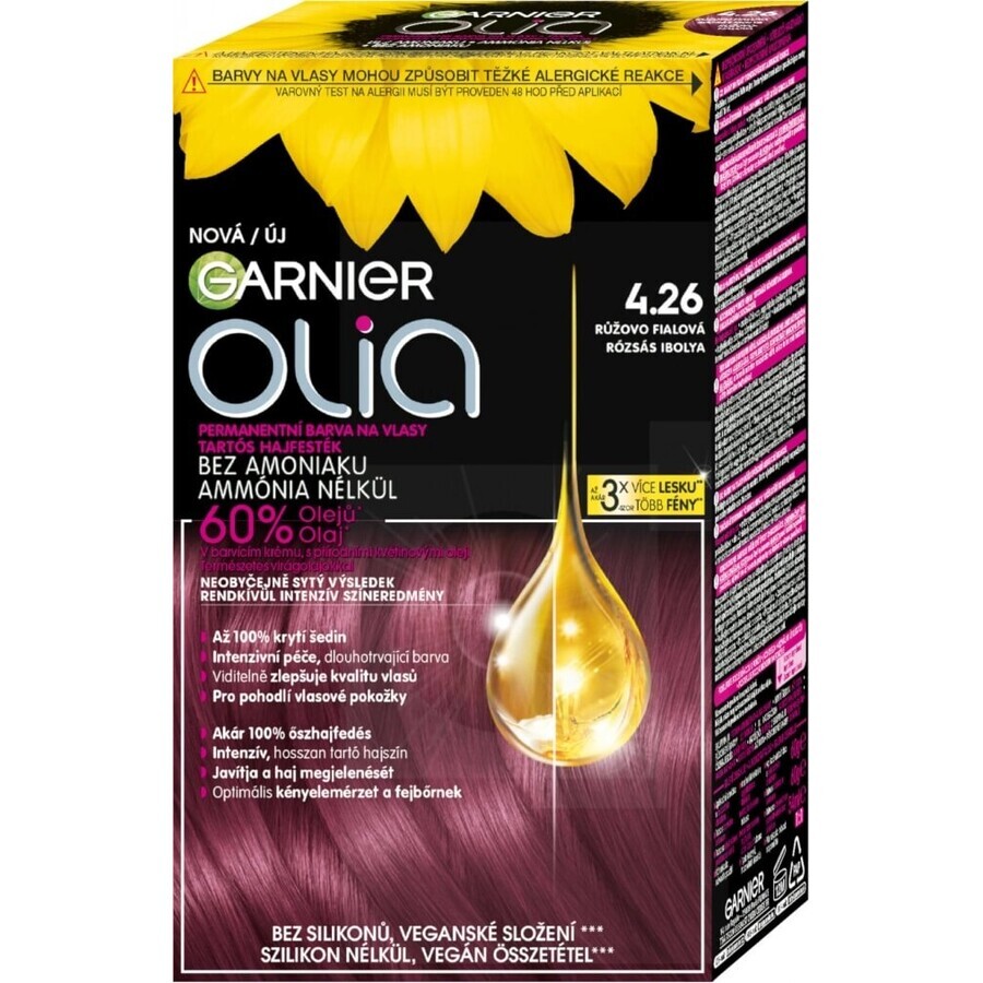 Garnier Olia coloración permanente 4.26 rosa-morado 1×1, coloración permanente