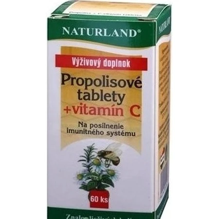 NATURLAND PROPOLIS TABLETAS + VITAMINA C 1×60 tbl, complemento alimenticio