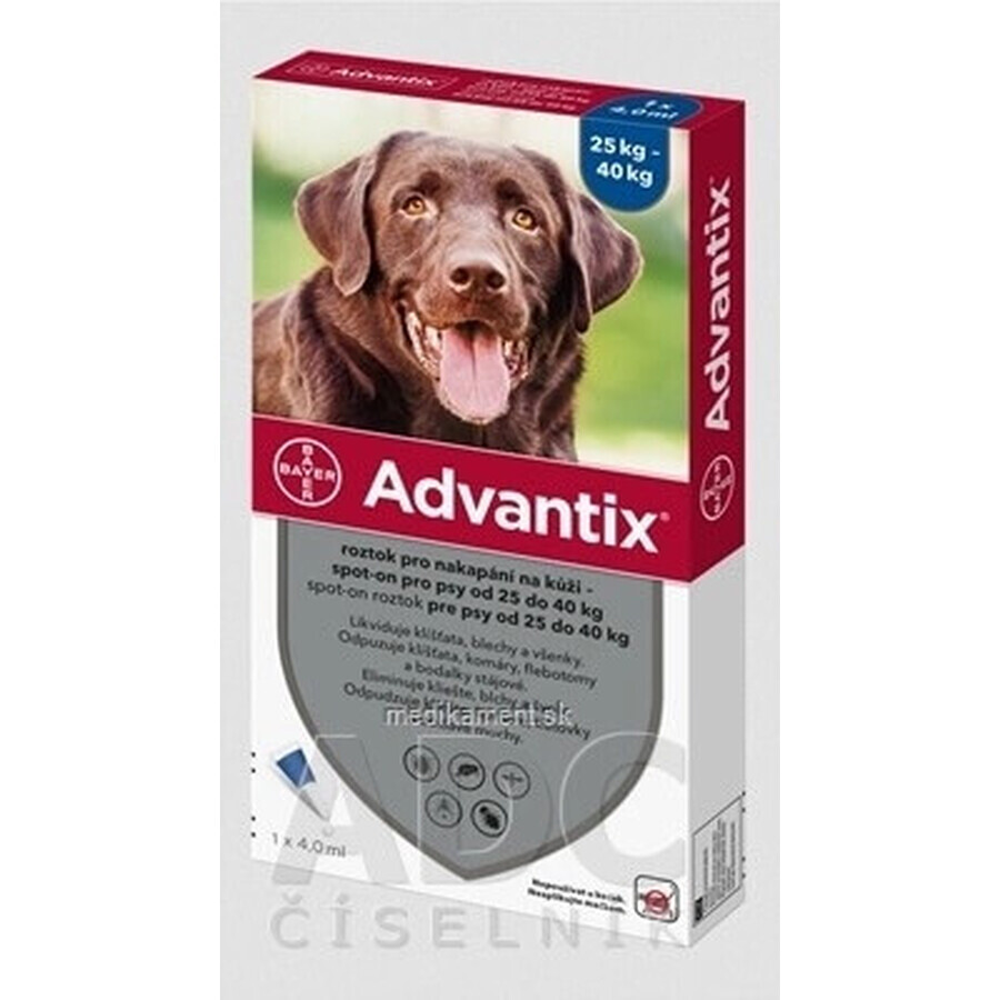 ADVANTIX SPOT-ON PES 4×4 ml, preparado repelente antiparasitario