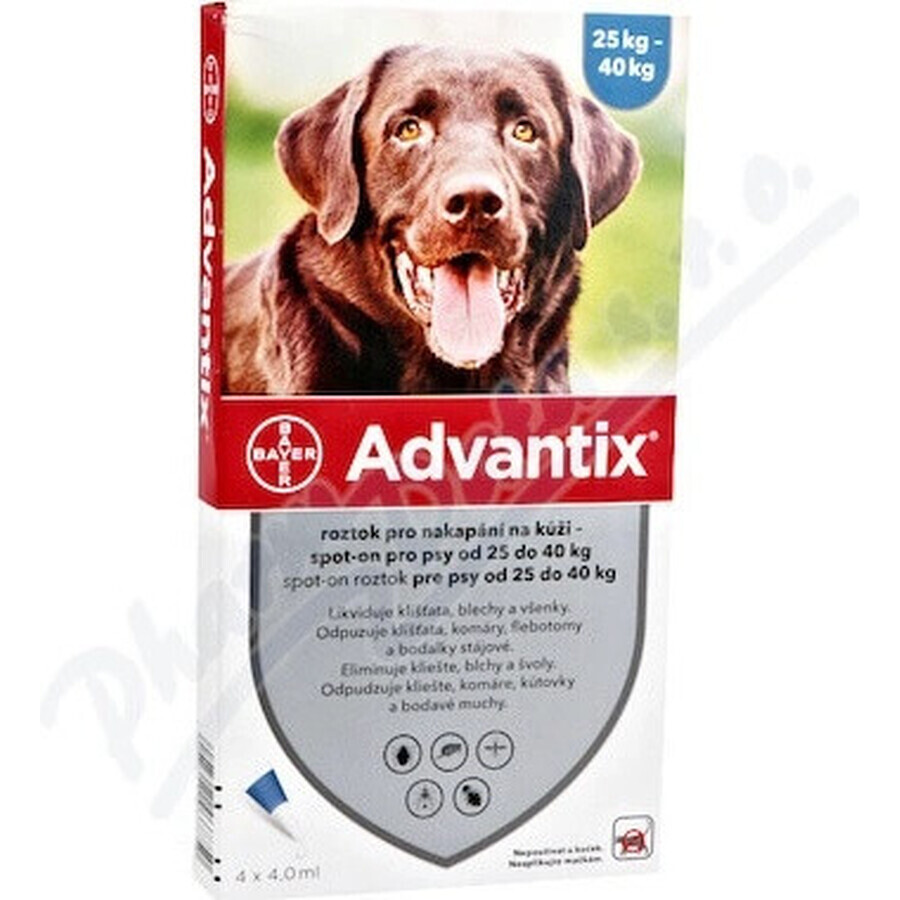 ADVANTIX SPOT-ON PES 4×4 ml, preparado repelente antiparasitario