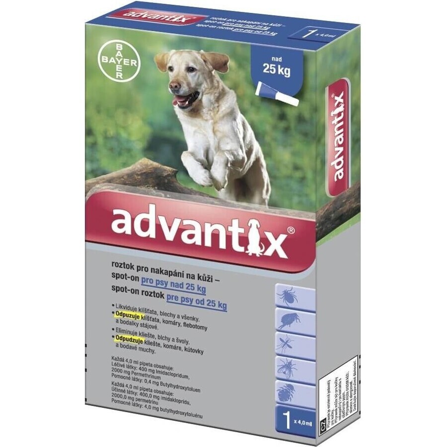 ADVANTIX SPOT-ON PES 4×4 ml, preparado repelente antiparasitario