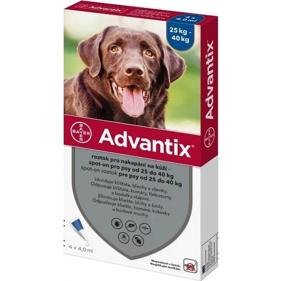 ADVANTIX SPOT-ON PES 4×4 ml, preparado repelente antiparasitario