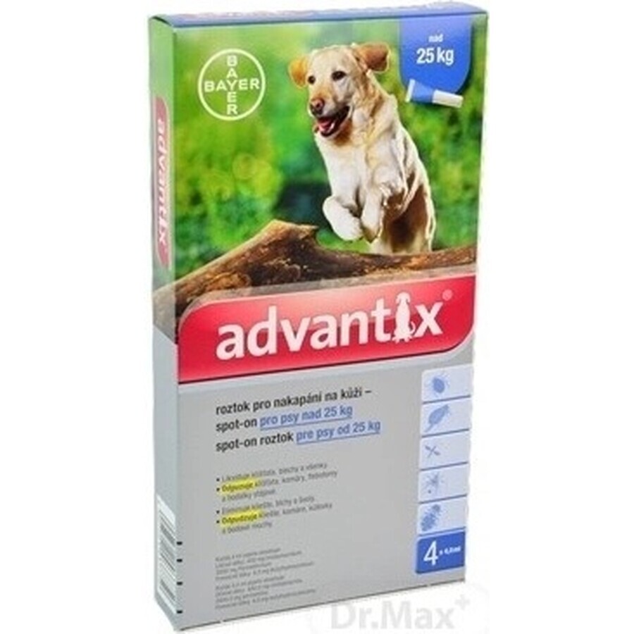 ADVANTIX SPOT-ON PES 4×4 ml, preparado repelente antiparasitario