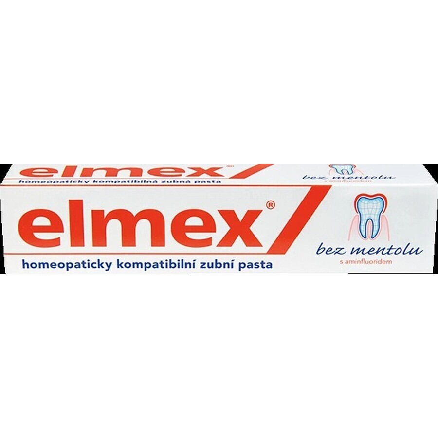 ELMEX PASTA DENTAL SIN MENTOL 1×75 ml, sin mentol