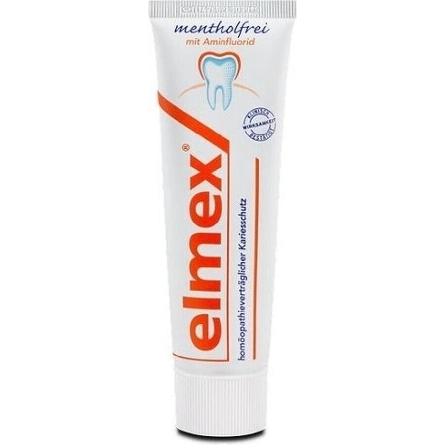 ELMEX PASTA DENTAL SIN MENTOL 1×75 ml, sin mentol