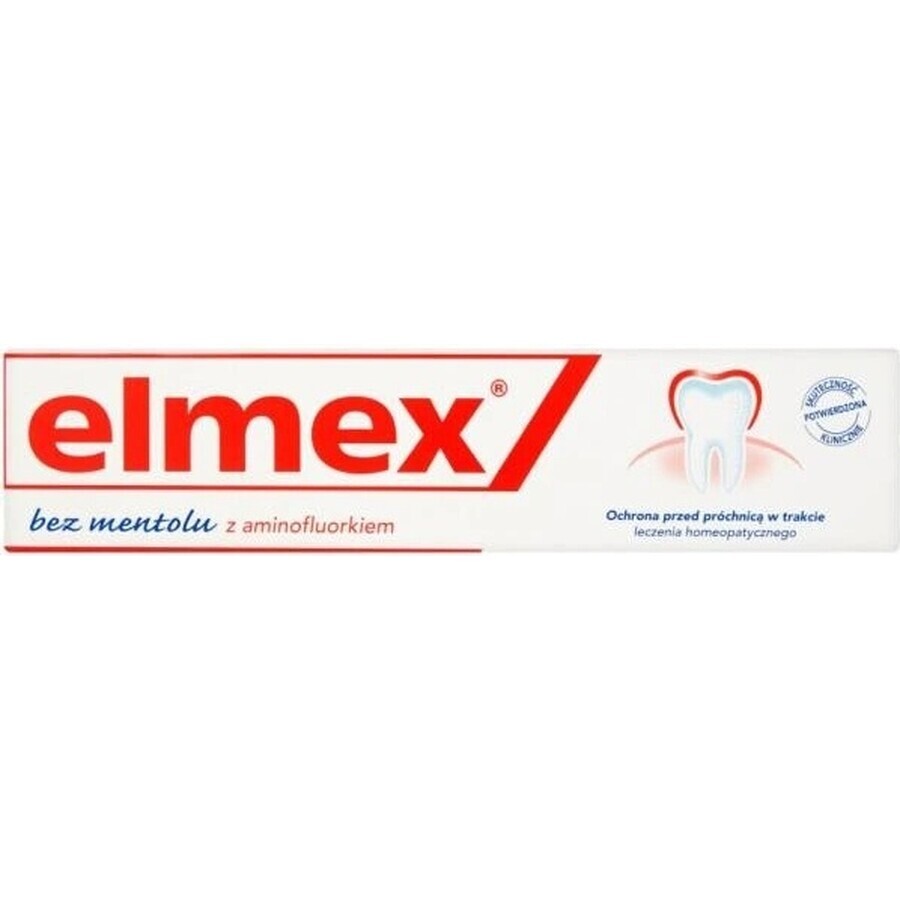 ELMEX PASTA DENTAL SIN MENTOL 1×75 ml, sin mentol