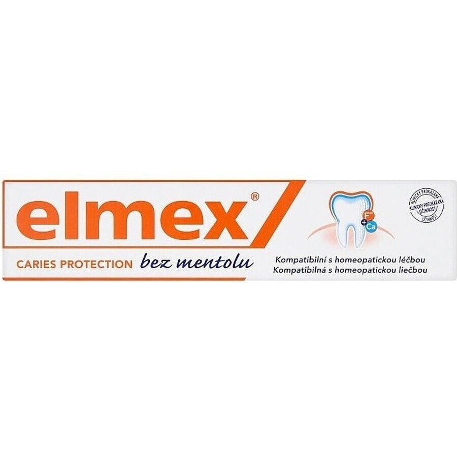 ELMEX PASTA DENTAL SIN MENTOL 1×75 ml, sin mentol