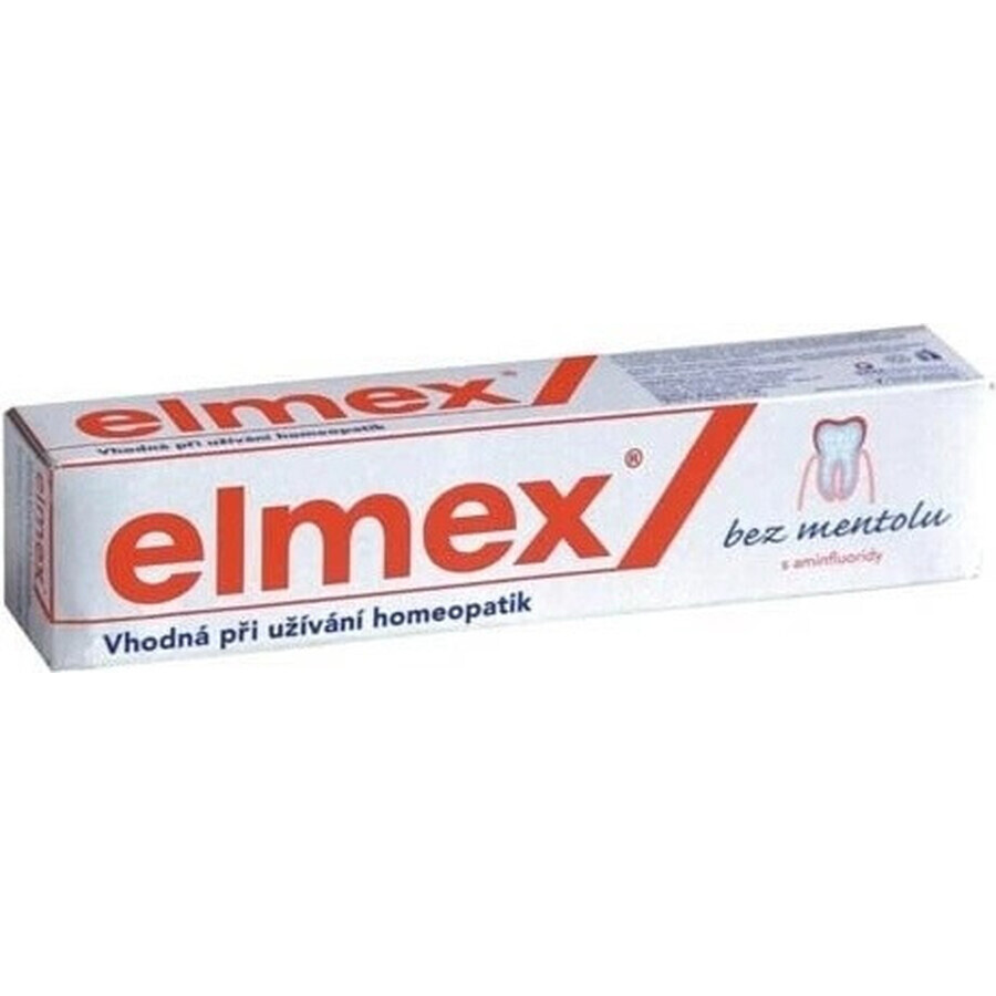 ELMEX PASTA DENTAL SIN MENTOL 1×75 ml, sin mentol