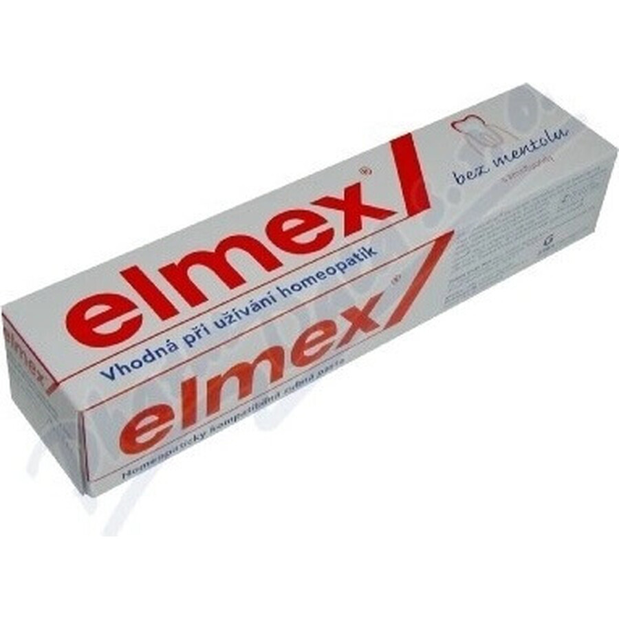 ELMEX PASTA DENTAL SIN MENTOL 1×75 ml, sin mentol