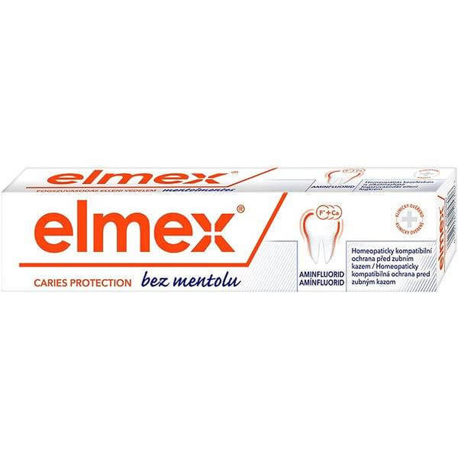 ELMEX PASTA DENTAL SIN MENTOL 1×75 ml, sin mentol