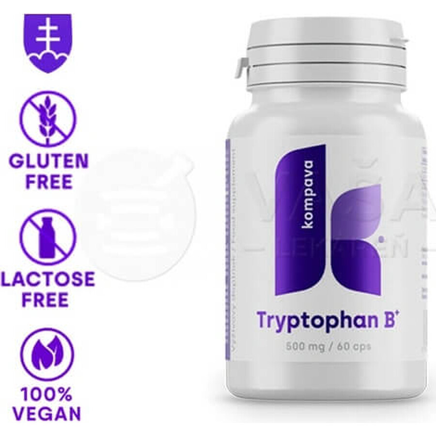 KOMPAVA TRYPTOFAN TRYPTOFAN B+ 500 mg 1×60 cps, food supplement