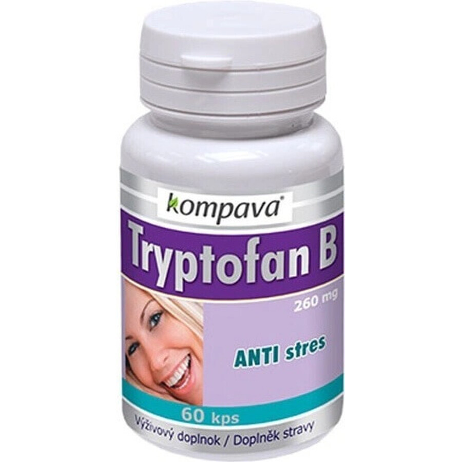 KOMPAVA TRYPTOFAN TRYPTOFAN B+ 500 mg 1×60 cps, food supplement