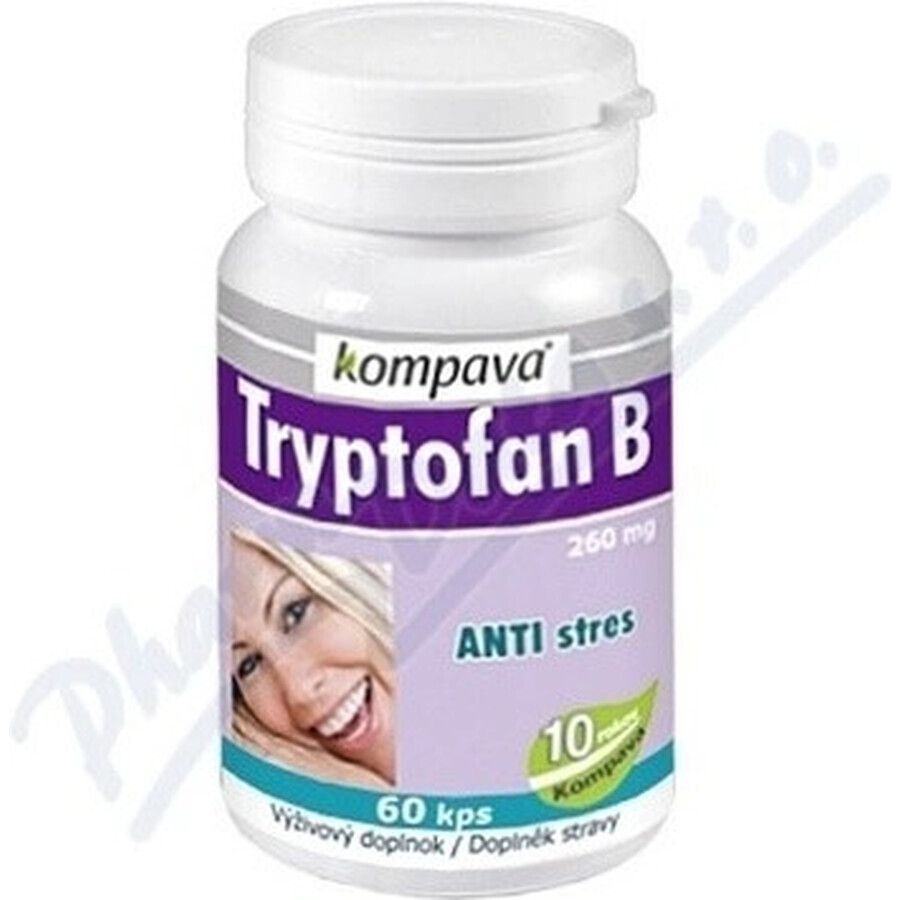 KOMPAVA TRYPTOFAN TRYPTOFAN B+ 500 mg 1×60 cps, food supplement