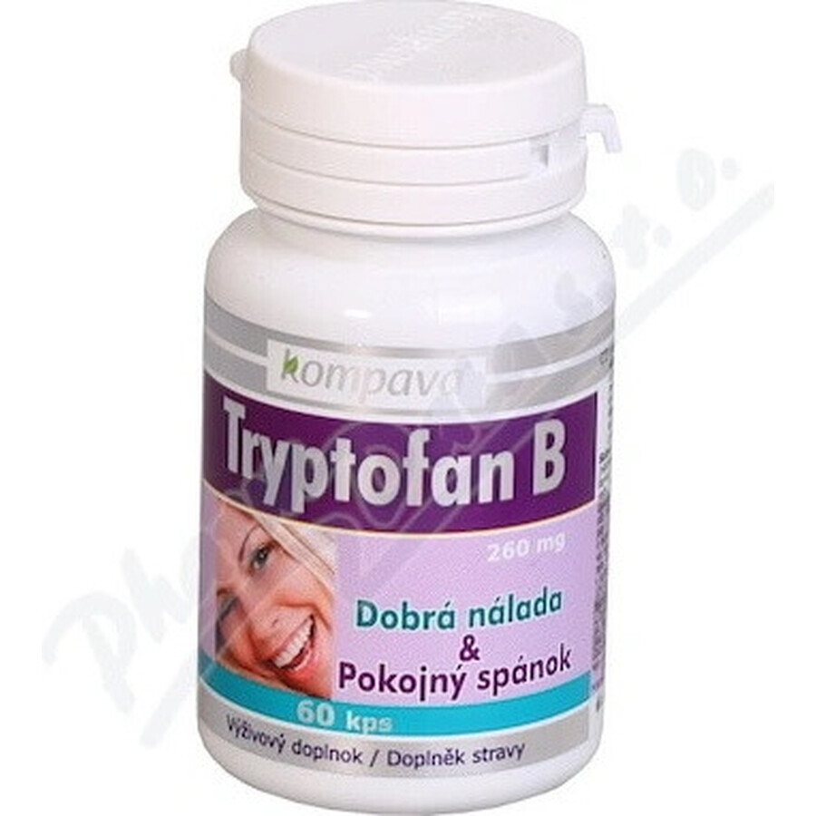 KOMPAVA TRYPTOFAN TRYPTOFAN B+ 500 mg 1×60 cps, food supplement