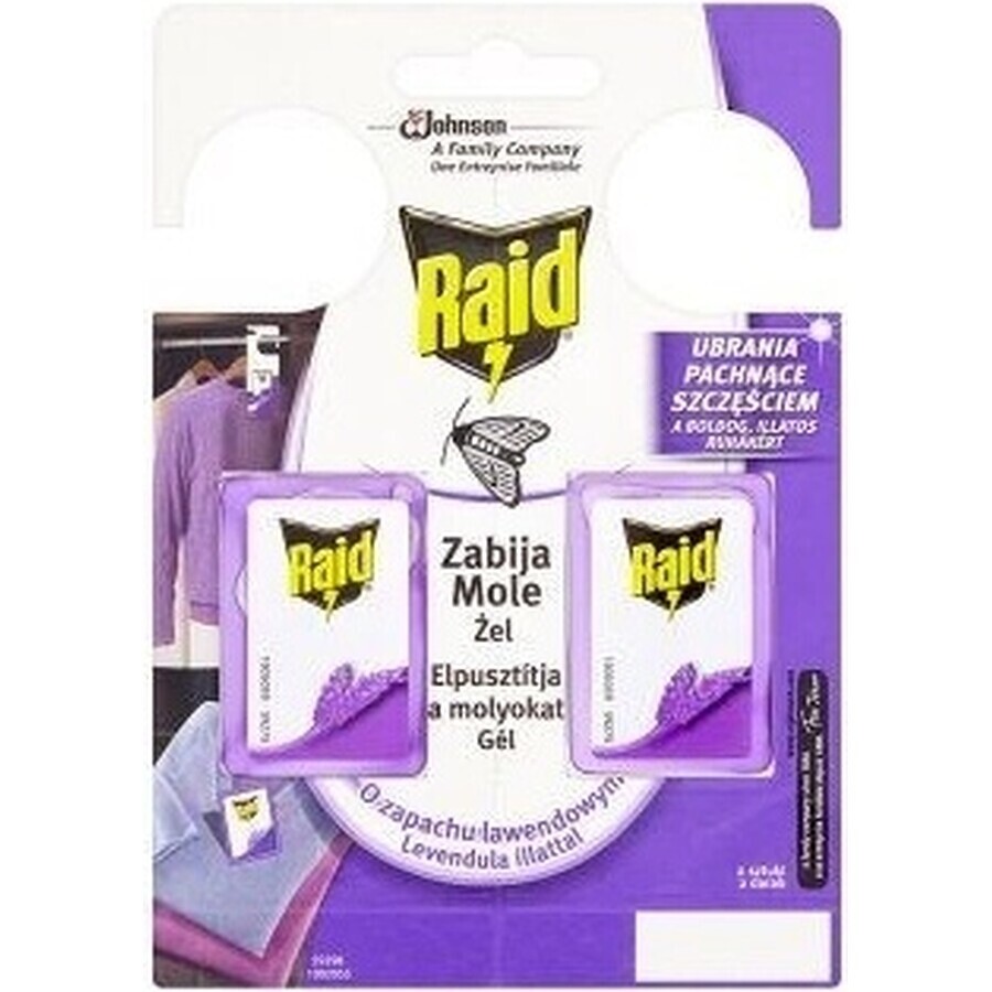 Raid gel antipolillas lavanda 1×2 uds, contra polillas