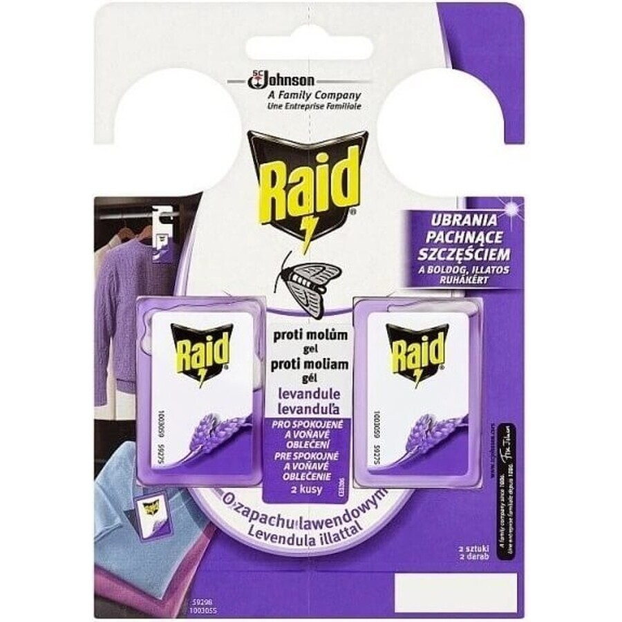 Raid gel antipolillas lavanda 1×2 uds, contra polillas