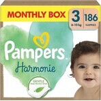 PAMPERS HARMONIE BABY DIAPERS V.3 6-10KG 186KS 1×186 pcs, pañales talla 3