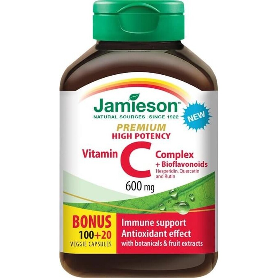 Jamieson Vitamina C PREMIUM cu bioflavonoide 600mg 1×120 tbl