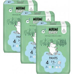 Muumi Baby Pants 4 Maxi 7-11 kg, paquete mensual de pañales ecológicos 1×120pcs, pañales ecológicos