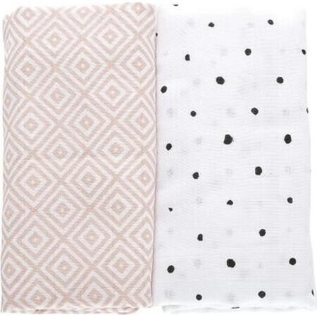 MOTHERHOOD Muslin plapuma acoperă 2pcs pătrate roz 100x120cm 1×2pcs