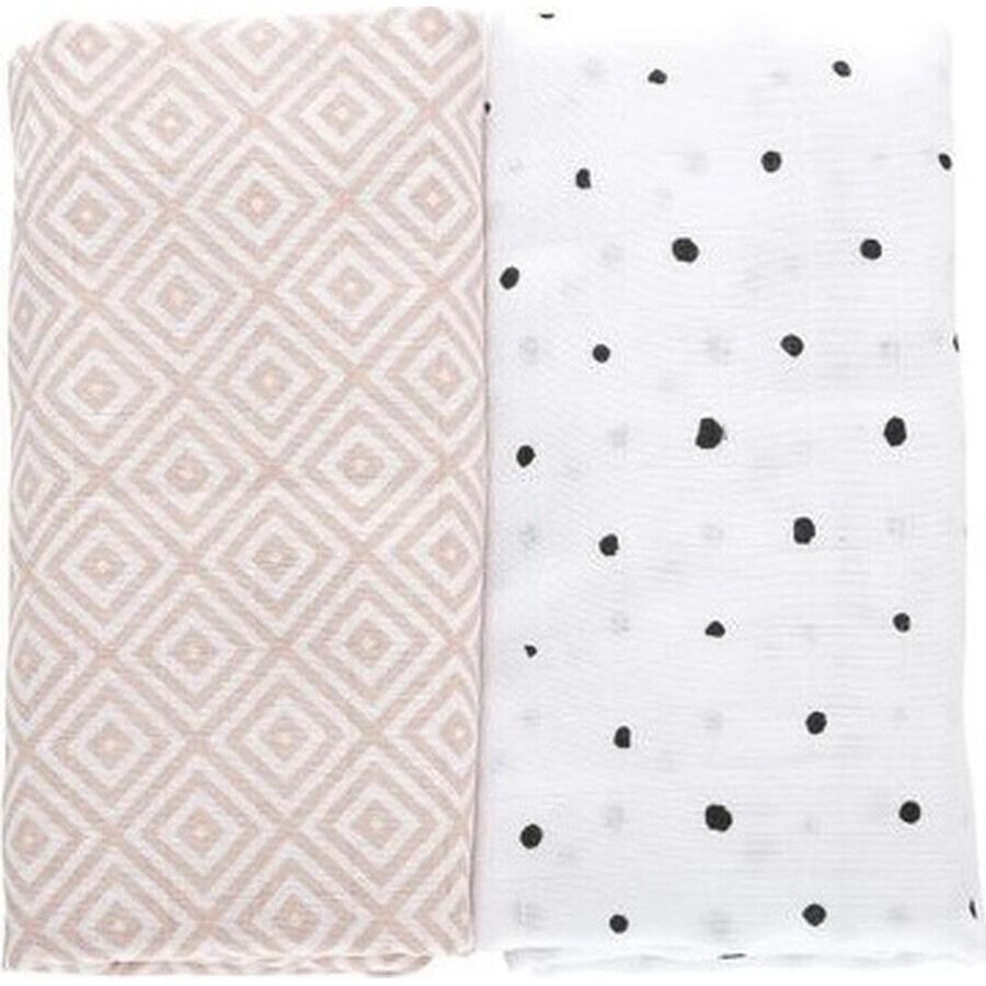 MOTHERHOOD Muslin plapuma acoperă 2pcs pătrate roz 100x120cm 1×2pcs