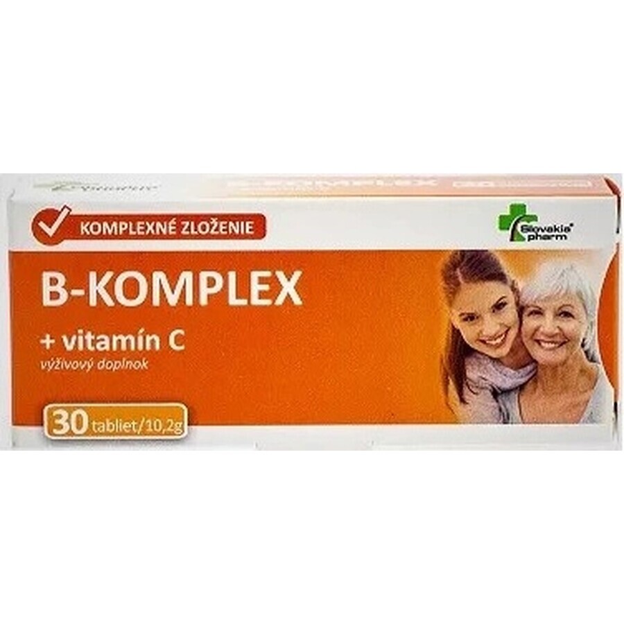 Slovakiapharm B-KOMPLEX + vitamin C 1×30 tbl, food supplement