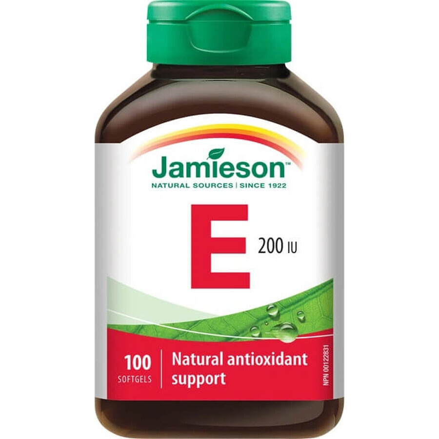 JAMIESON VITAMINE E 200IU 1×100 cps, complément alimentaire