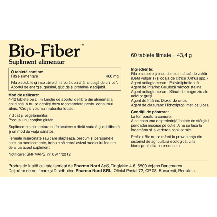 Bio-Fiber, 60 comprimidos, Pharma Nord