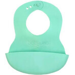 BABYONO Babero de plástico blando con bolsillo sin BPA menta 6m+ 1×1 ud, babero de plástico