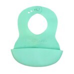 BABYONO Babero de plástico blando con bolsillo sin BPA menta 6m+ 1×1 ud, babero de plástico