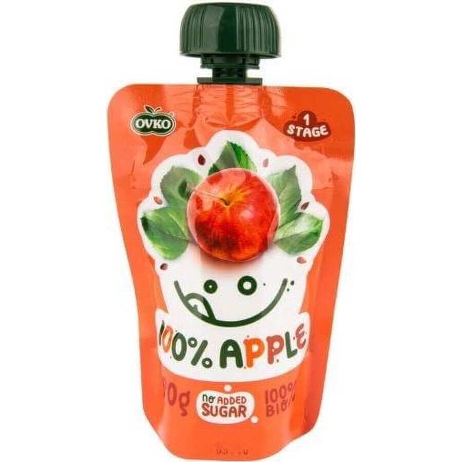 OVKO Biologische Babyvoeding Appel 1×90 g, fruitcapsule