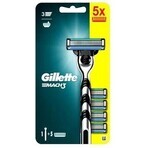 GILLETTE MACH3 SHAVER + 5NH Set 1×1, Rasierer + 5 Ersatzköpfe