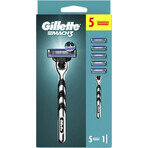 GILLETTE MACH3 SHAVER + 5NH Set 1×1, Rasierer + 5 Ersatzköpfe