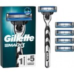 GILLETTE MACH3 SHAVER + 5NH Set 1×1, Rasierer + 5 Ersatzköpfe