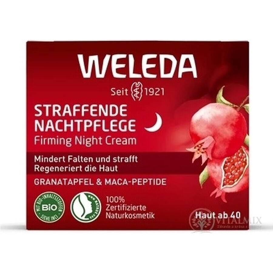 Weleda straffende Nachtcreme mit Granatapfel und Maca-Peptiden 1×1 St., Nachtcreme für das Gesicht