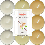 BOLSIUS Tea lights sensilight VANILLA 1×9 pcs, tricolor