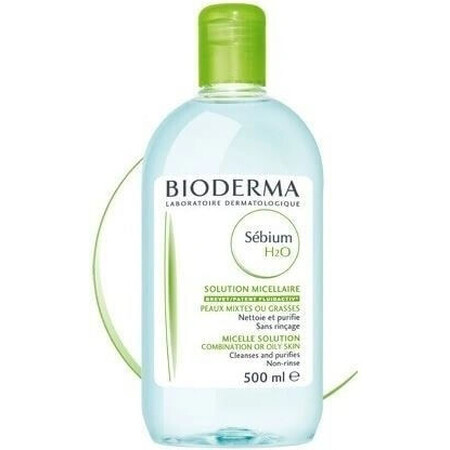 BIODERMA Sébium H2O acqua micellare per pelle grassa e acneica 1×500 ml, acqua micellare