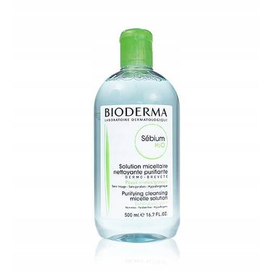 BIODERMA Sébium H2O acqua micellare per pelle grassa e acneica 1×500 ml, acqua micellare