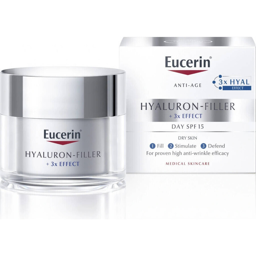 Eucerin HYALURON-FILLER Anti-Falten Tagescreme 1×50 ml, Creme für trockene Haut