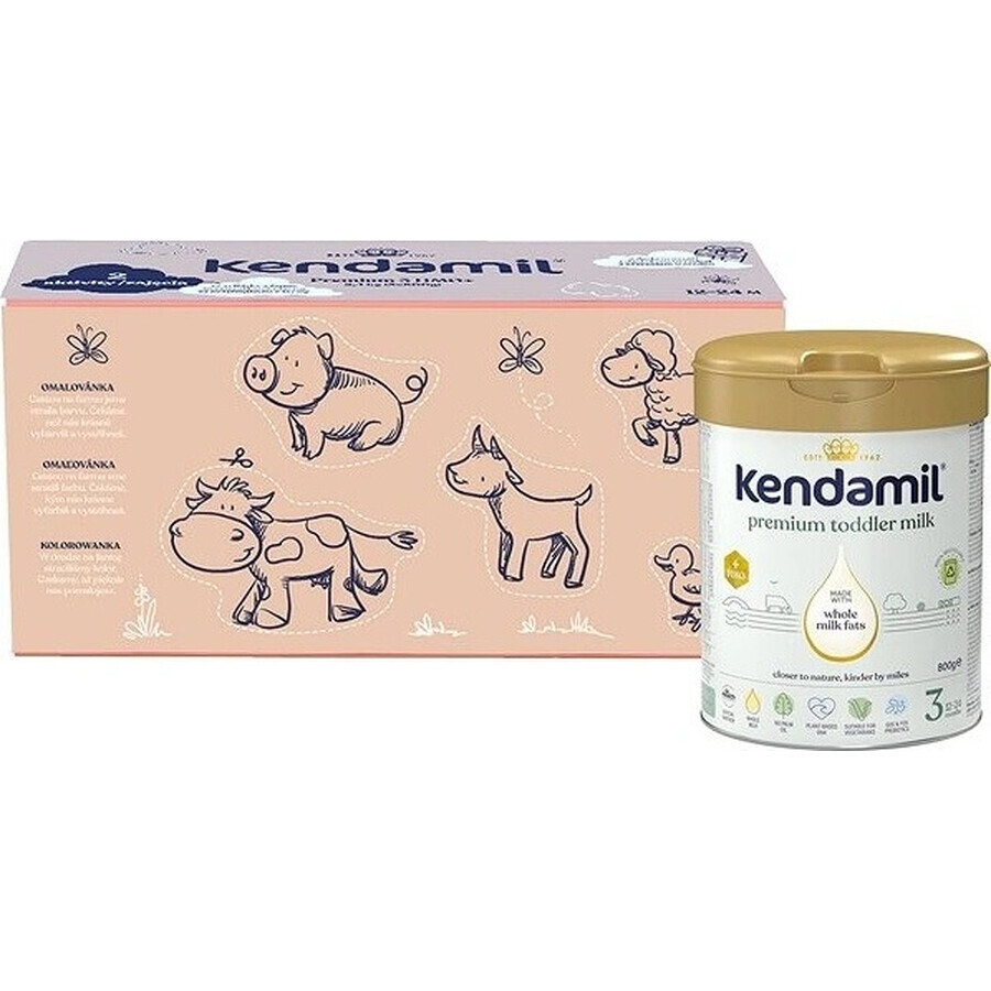 Kendamil Premium 3 HMO+, creative gift pack 3×800 g, milk for toddlers