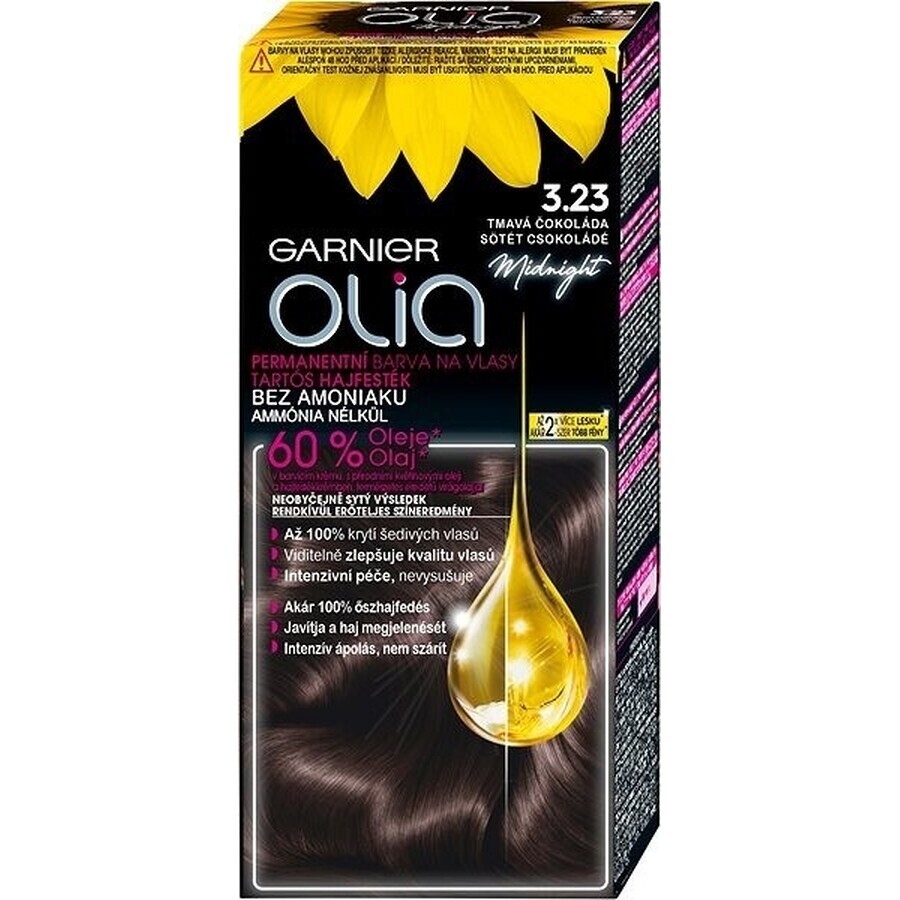 Garnier Olia Permanent Haarkleuring 3.23 Donker Chocolade 1×1 set, permanente haarkleuring