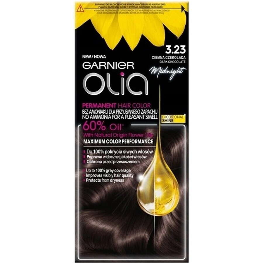 Garnier Olia Permanent Haarkleuring 3.23 Donker Chocolade 1×1 set, permanente haarkleuring