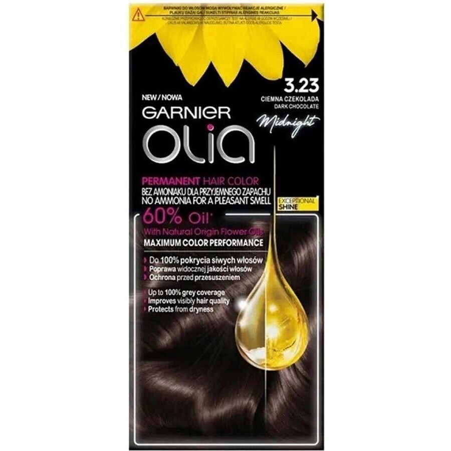 Garnier Olia Permanent Haarkleuring 3.23 Donker Chocolade 1×1 set, permanente haarkleuring