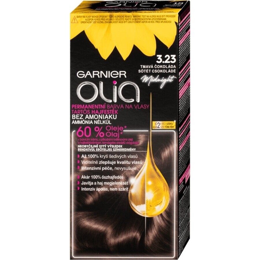 Garnier Olia Permanent Haarkleuring 3.23 Donker Chocolade 1×1 set, permanente haarkleuring