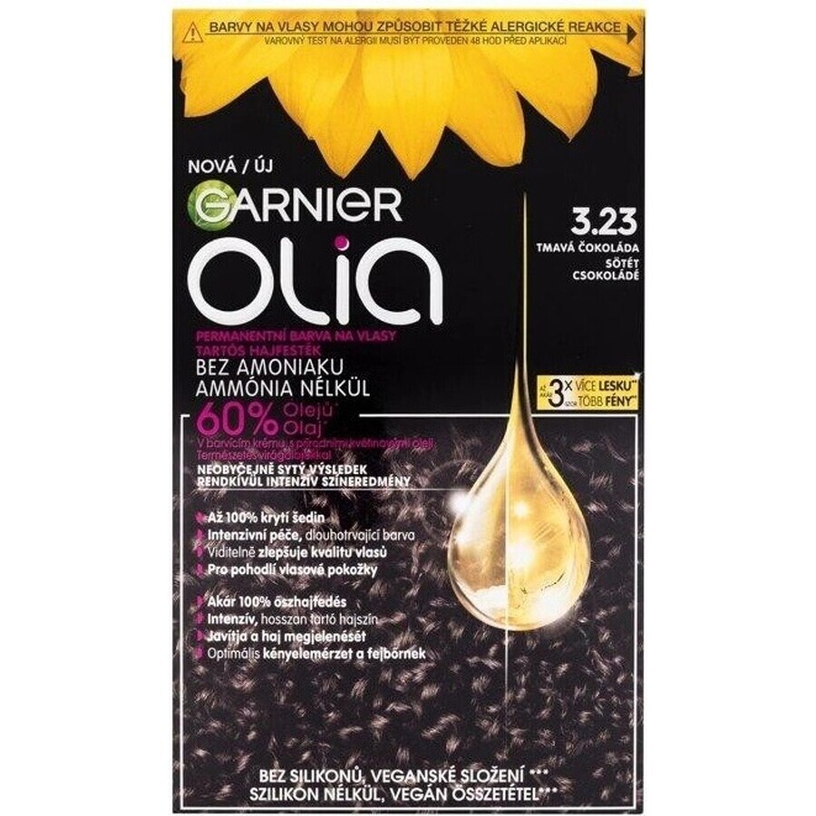 Garnier Olia Permanent Haarkleuring 3.23 Donker Chocolade 1×1 set, permanente haarkleuring