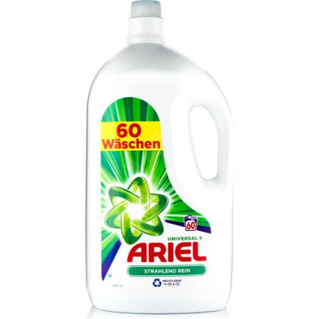 ARIEL GEL 3L / 60PD BRILLIANT CLEAN UNIVERSAL+ 1×3000 ml, gel de lavado