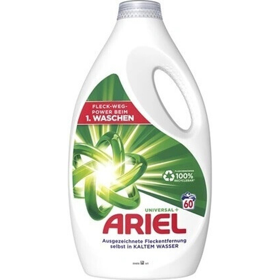 ARIEL GEL 3L / 60PD BRILLIANT CLEAN UNIVERSAL+ 1×3000 ml, gel de lavado